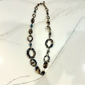 Leopard Print Oval Link Necklace